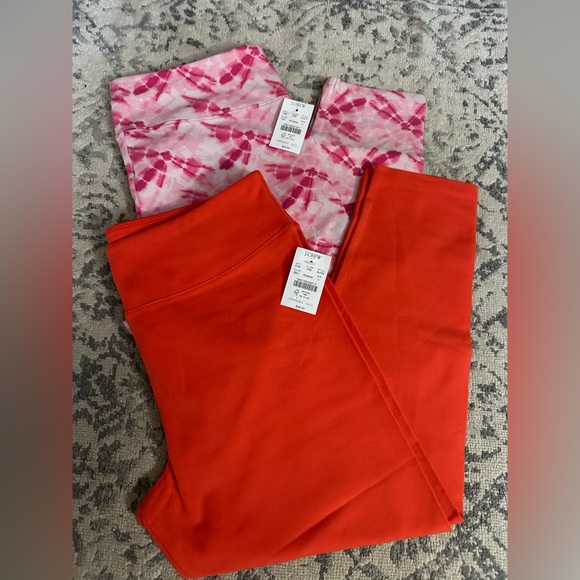 J. Crew Pants - LOT OF 2 - Women’s J.Crew Size L Cotton Capri Leggings  NWT!!  🧡🩷